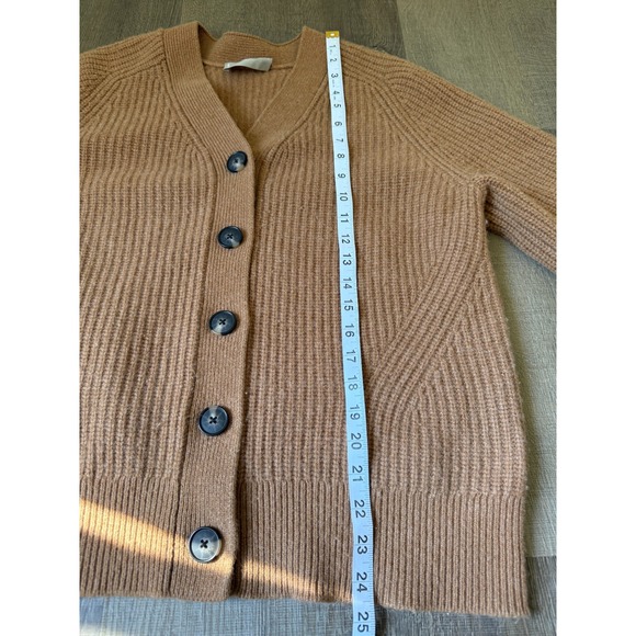 Everlane S Camel Brown Wool Blend Oversized Cardigan Sweater Button Front Cozy - Picture 8 of 12